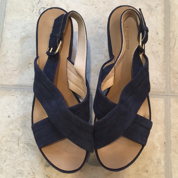 navy blue platform sandals